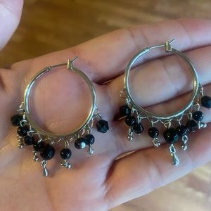 Boho Black Beads Dangle Fashion Earrings